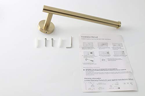 TocTen Hand Towel Holder/Towel Ring - Thicken SUS304 Stainless Steel Bathroom Hand Towel Bar, 9Inch Heavy Duty Wall Mounted Towel Rack Hanger (Brushed Gold) - color: Gold, size: 9 In-Round