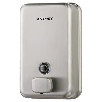 anydry Commercial Soap Dispenser Wall Mounted 37oz Brushed Stainless Steel | Liquid Hand Soap Dispenser, Ideal for Commercial Bathroom, Large Capacity, Easy Refill, Leak-Proof Pump, Stable Installation - color: Brushed