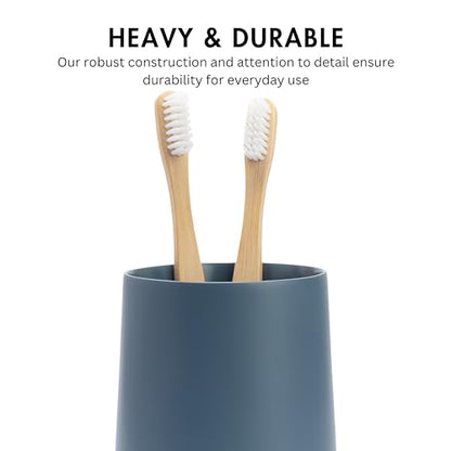 Yew Design Matte Blue Bathroom Toothbrush Holder Cup - Round - color: Round Matte Blue