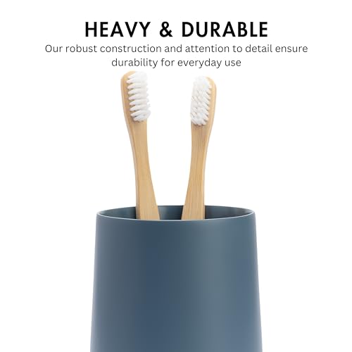 Yew Design Matte Blue Bathroom Toothbrush Holder Cup - Round - color: Round Matte Blue