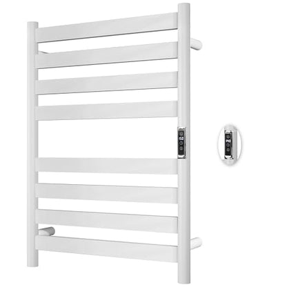 Heated Wall Mounted Electric Towel Warmer Rack,Timer & Temperature Control, 8 Bar Stainless Steel Towel Heater for Bathroom (White, 8 Bars) - color: White, size: 8 Bars