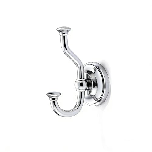 1 Pack 4-1/2 Inch Zinc Alloy Polished Chrome Towel Hooks | Solid Metal | Wall Mount | Robe Hooks | Coat Hooks | For Bathroom, Shower, Bedroom, Entryway | Bathroom Hardware Accessories - color: Polished Chrome