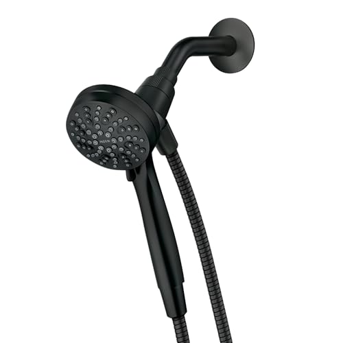 Moen 26100BL Engage 3.5" Handheld Showerhead, Magnetix, Black | 3.5" spray face, 6 spray settings, Magnetix docking system, detachable handheld design, matte black finish - color: Matte Black, size: Showerhead