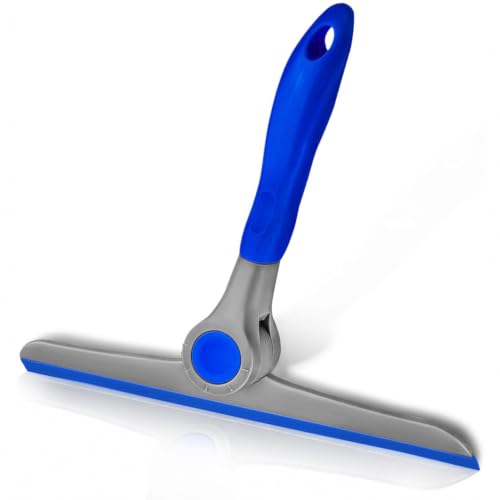 10" Heavy Duty Blue, Grey Window Cleaning Squeegee, Handheld Squeegee for Glass Doors, Windows, Car Windshields & More - color: Blue