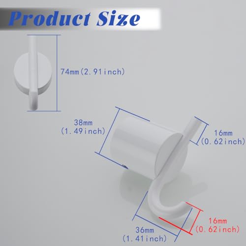 Towel Hooks,Stainless Hook for Hanging Loofah,Towels, Coat, Bath Robe Bathroom Shower,Light White 2 Pack,SW-96068-8LW-2. - color: Double Hook-Light White