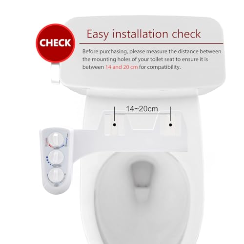 Dual Nozzle Hot and Cold Bidet- Self Cleaning Hot and Cold Water Bidet Non-Electric Mechanical Bidet Toilet Attachment - with Temperature (Silver)