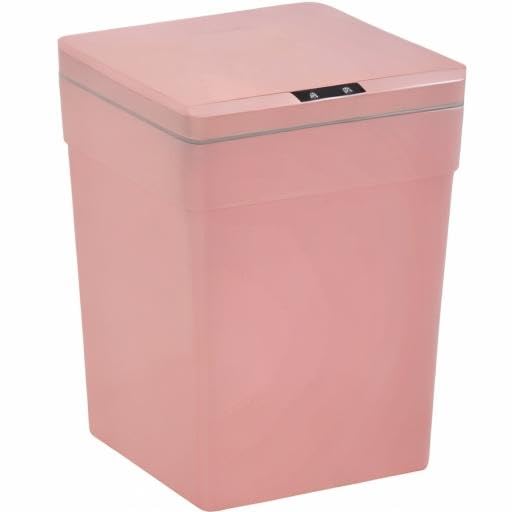 BestOffice 13 Gallon Trash Can Automatic Kitchen Trash Can Touch Free High-Capacity Garbage Can with Lid for Bedroom Bathroom Home Office 50 Liter (Black, 1) (1, Pink) - color: Pink