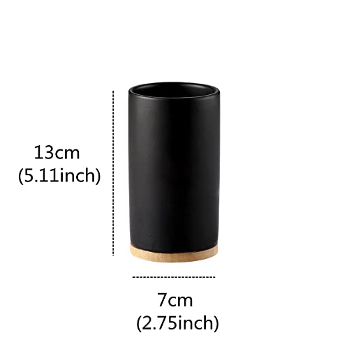 400ml Ceramic Toothbrush Cup Tumbler, Bathroom Cup Toothbrush Holder for Toothbrush and Toothpaste - style: Black, Cup