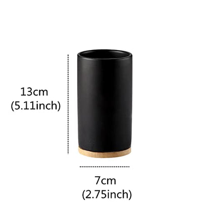 400ml Ceramic Toothbrush Cup Tumbler, Bathroom Cup Toothbrush Holder for Toothbrush and Toothpaste - style: Black, Cup