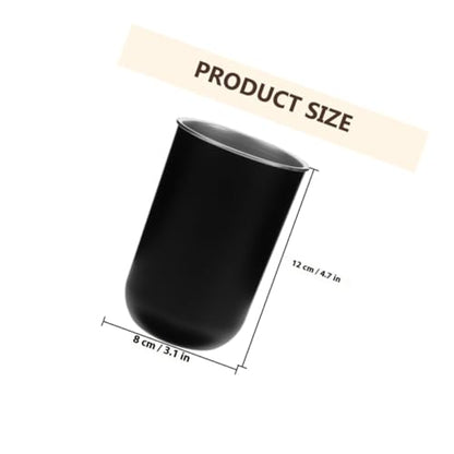 Beaupretty Stainless Steel Mouthwash Cup and Toothbrush Holder, 350ml Double-Layer Bathroom Rinsing Tumblers, 2pcs White and Black Set for ’s Oral Care