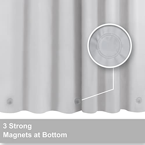 Barossa Design Shower Curtain Liner Standard Size, Silver Gray | Premium PEVA, BPA & PVC Free, No Chemical Smell, Metal Grommets, Lightweight Shower Curtain with 3 Magnets for Bathroom - color: Gray Silver, size: 72"W x 72"L (Pack of 1)