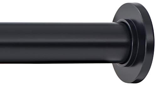 Ivilon Tension Curtain Rod - Spring Tension Rod for Small Windows or Shower, 16 to 24 Inch. Black - color: Black