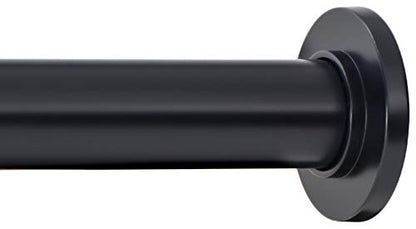 Ivilon Tension Curtain Rod - Spring Tension Rod for Small Windows or Shower, 16 to 24 Inch. Black - color: Black