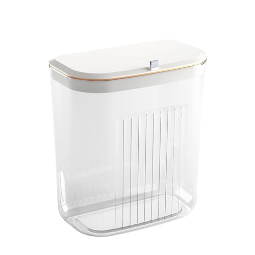 Hanging Trash Can,Wall Mounted Trash Bin Cabinet Door Hanging Trash Can No Drilling Required Suitable for Kitchen and Bathroom, White