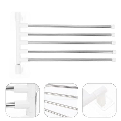 Rotatable Stainless Steel Towel Rack Wall Mount Holder Space-Saving Storage Shelf for Bathroom with Stylish Design