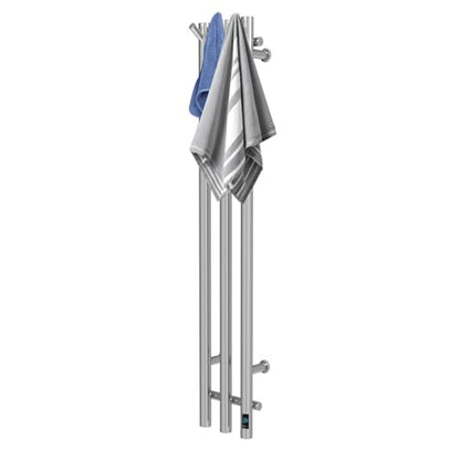 Electric Towel Warmer Rack, Wall Mount 3-Bar Stainless Steel, 38 in, Silver - color: Silver