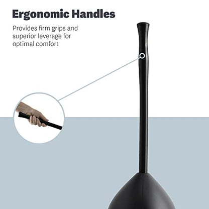 Casabella Toilet Plunger and Hideaway Caddy Combo for Bathrooms, 2-Piece Heavy-Duty Toilet Plunger and Holder Set, Black (Pack of 9) - size: 6.5" x 6.5" x 19.78" (Pack of 9), style: Hideaway Plunger