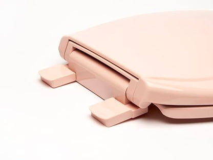 2Q1E6-20 Builder Grade Slow Close Plastic Toilet Seat with Vari Adjust Lok-Down R'N'C Hinge and Quik-Lok Mounting Hardware, Elongated, Venetian Pink - color: Venetian Pink, style: Elongated