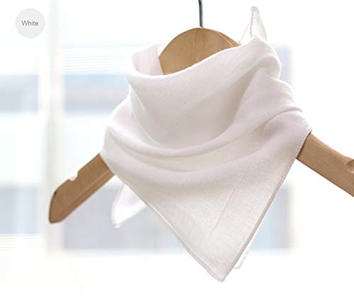 Angel-In-Moms [15 Packs] Natural Cotton 100% Soft Muslin Gauze Handkerchief, Face Washcloths, Makeup Remover Thin Towels, Wide Size 14 inch x 14 inch, Reusable Napkins Hankies Bath Towel (White) - color: White