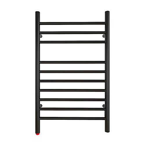 HEATGENE Compact Towel Warmer, Heated Towel Rack, Dual Install, Matte Black | Compact Wall-Mounted Heated Towel Rack For Small Bathrooms With Plug-In Or Hardwired Installation, Matte Black - color: Matte Black, size: H 31.92 × W 19.7