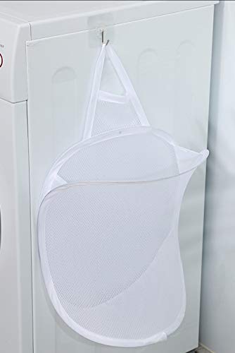 Heng happy Small Mesh Hanging Laundry Hamper Basket, Mesh Hamper, Wall Dirty Clothes basket