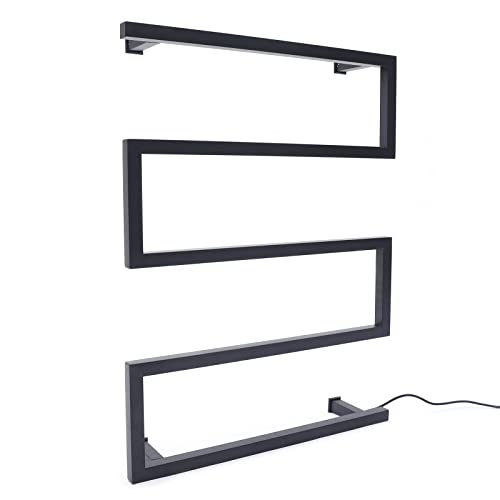 Wall Mounted Heated Towel Rack, Electric Towel Warmer, Stainless Steel Towel Warmer Rack with 5 Bars, Towel Drying Rack for Bathroom, Black