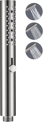 G-Promise All Metal Round 3 Function Handheld Shower Head(Brushed Nickel) | All Metal Construction, 3 Function Modes with Massage, Modern Look, Push Switch, Easy Installation - color: Brushed Nickel, style: Round
