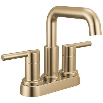 Delta Nicoli Centerset Brushed Gold Bathroom Faucet with Sprayer, 4 Inch 3 Hole Bathroom Sink Faucet with Pull Out Sprayer, Push-Pop Drain, Champagne Bronze 25849LF-CZ - color: Champagne Bronze
