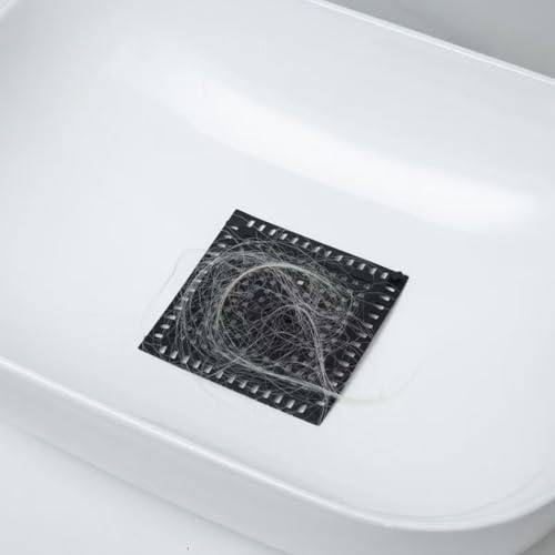 Hair Catcher/Drain Strainer/Shower Drain Cover for Bathroom Floor Drain, Stainless Steel and Silicone (2pack,4.9 inch) (Black)