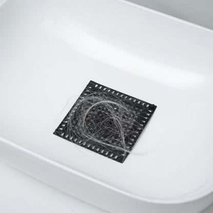 Hair Catcher/Drain Strainer/Shower Drain Cover for Bathroom Floor Drain, Stainless Steel and Silicone (2pack,4.9 inch) (Black)