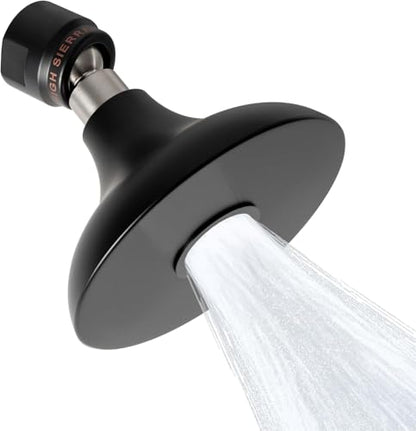 High Sierra® HALF DOME® Solid Lead-Free Metal 1.25 GPM Award Winning. Ultra Low Flow Shower Head. Patented Nozzle Never Clogs - Matte Black Finish - color: Matte Black, size: 1.25 GPM
