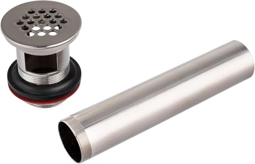ZM Brass Grid Drain Strainer Assembly 1-1/4 Inch with Overflow Chrome | Grid Drain