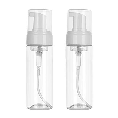 Foaming Dispenser Bottle 7oz Transparent Empty Spray Bottles 2Pcs | Plastic Foam Pump Bottle Travel Soap Bottle Portable Foam Bottle (200ml)