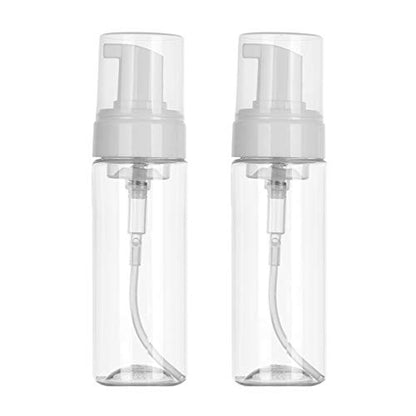 Foaming Dispenser Bottle 7oz Transparent Empty Spray Bottles 2Pcs | Plastic Foam Pump Bottle Travel Soap Bottle Portable Foam Bottle (200ml)