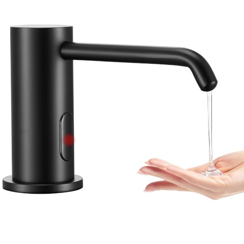 Automatic Soap Dispenser Touchless Infrared Sensor Electric Soap Dispenser | Built In Sink Liquid Dispenser Suitable For Home And Commercial Daily Use Equipped With Bottle and Pump 33.81oz/1000ml, Black - color: Liquid-black