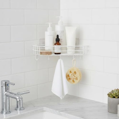 Adhesive Corner Shelf, Carbon Steel Wall Mount Storage Organizer for Bathroom Shower and Kitchen (1 PC) - size: 10.63 x 4.72 x 4.33 in