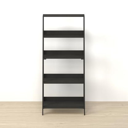 Narita Ladder Shelf, 5-Tier Bookshelf, Freestanding Bookcase Storage Rack Organizer, for Home Office, Living Room, Bathroom, Ebony - color: Ebony