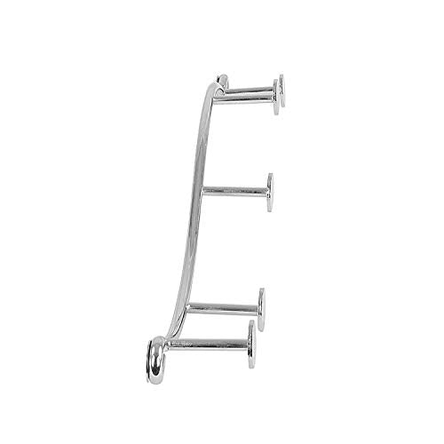 Spectrum Sweep Modern Wall Coat Rack 5 Hook for Hanging Coats Hats Bags Towels and Accessories, Easy Install Heavy Duty Steel Hanger Mount for Entryway Bathroom Bedroom Storage Organizer, Chrome