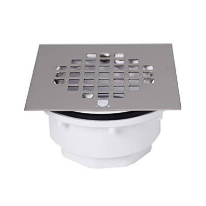 Westbrass 2" Sch 40 PVC Shower Drains with 4-1/4" Square Cover, Satin Nickel, D206PS-07 - color: Satin Nickel