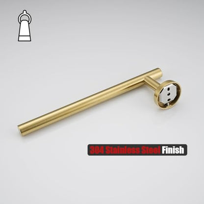 JQK Hand Towel Bar Gold, 10 Inch Thicken 0.8mm 304 Stainless Steel Bathroom Hand Towel Holder, 9 Inch Useable Length Wall Mount, Brushed Gold, THH110L9-BG - color: Brushed Gold