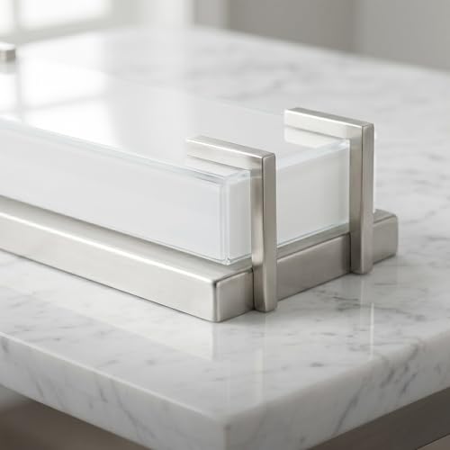 URSOLA LED Bathroom Light Fixture Over Mirror 32" Vanity Light with Milky White Lampshade 4000K Daylight Brushed Nickel Bath Bar (Brushed Nickel) - color: Brushed Nickel, size: 32inch