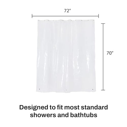 DKNY Clear Shower Curtain Liner 70 x 72 Polyethylene with Silver Grommets - color: Clear/Silver Grommets
