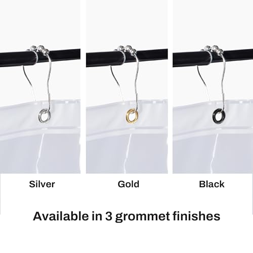 DKNY Clear Shower Curtain Liner 70 x 72 Polyethylene with Silver Grommets - color: Clear/Silver Grommets