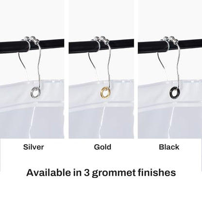 DKNY Clear Shower Curtain Liner 70 x 72 Polyethylene with Silver Grommets - color: Clear/Silver Grommets