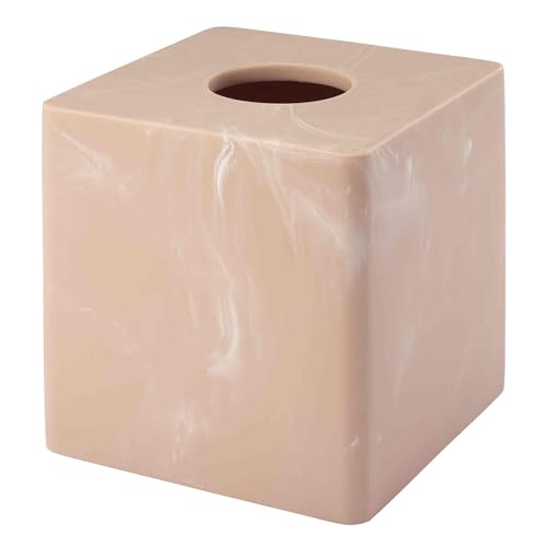 Nicole Miller - Tissue Box Cover, Resin Countertop Accessories, Dorm Room Essentials (Kendall Collection, Clay) - color: Clay, size: Tissue Box Cover