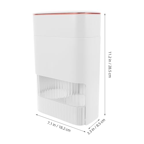 Kichvoe Wall Mount Paper Cup Dispenser and Organizer, Double Tube White Holder with Storage Box, Universal Disposable Cup Holder for Water Cooler and Mouthwash Use in Home, Office, Gym,