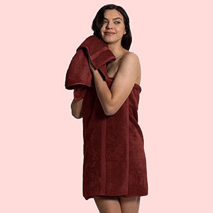 Chakir Turkish Linens 4 Piece Hand Towels, 100% Cotton Turkish Towels for Bathroom, Luxury Soft Absorbent Hand Towel Set, 16 x 30 Inches, Cranberry - color: Cranberry