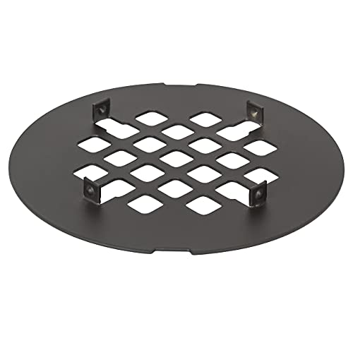 4 ¼” Oil Rubbed Bronze Snap-in Shower Drain Cover - Solid Brass Construction - 4.25" OD Shower Drain Strainer - Easy Install - Premium Round Shower Drain Cover - Bronze Replacement Grate - color: Oil-rubbed Bronze