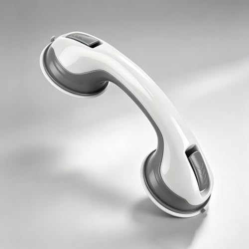 Suction Grab Bars for Shower, Safety Handle Support for Bathroom (1, Gray, 12in) - color: Gray, size: 12in