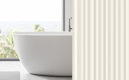 EHZNZIE Cream Shower Curtain Liner 72x72, PEVA Waterproof Bath Curtain, No Chemical Smell, 3 Weighted Magnets, Durable with Rustproof Metal Grommets - color: Cream, size: 72"W x 72"L (Pack of 1)